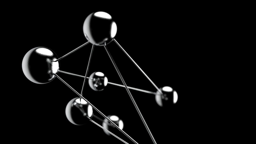 Abstract network of connected spheres.